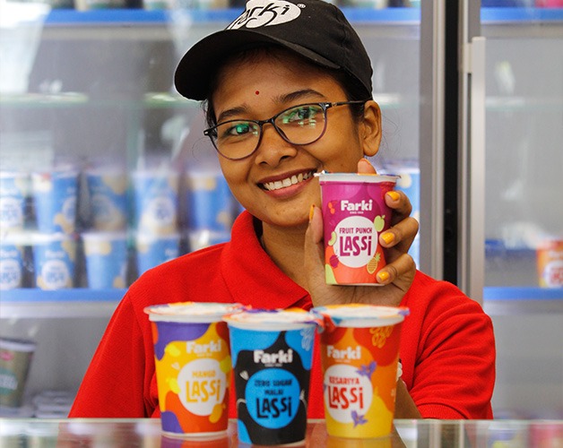 Customer with ice cream